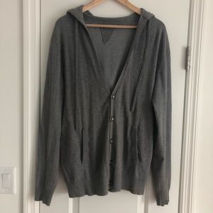 Reiss men’s gray cardigan hoodie Size L